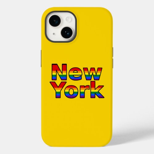 LGBT New York Rainbow text Case_Mate iPhone 14 Case