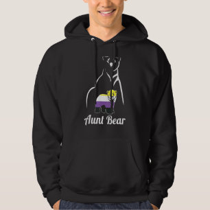 Lgbt Non Binary Aunt Bear Enby Non Binary Pride Hoodie
