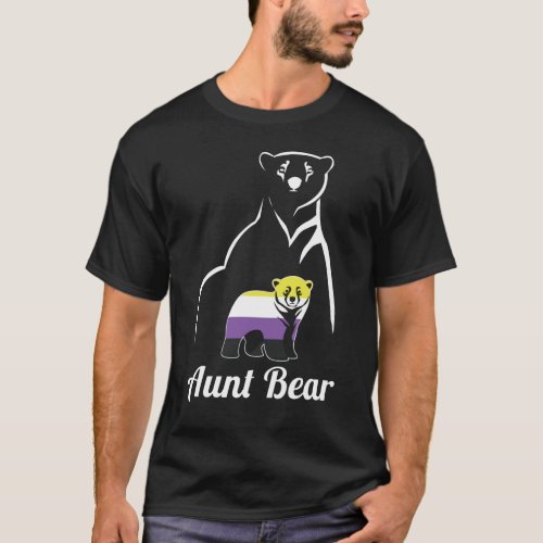 LGBT Non_Binary Aunt Bear Enby Non Binary Pride T_Shirt