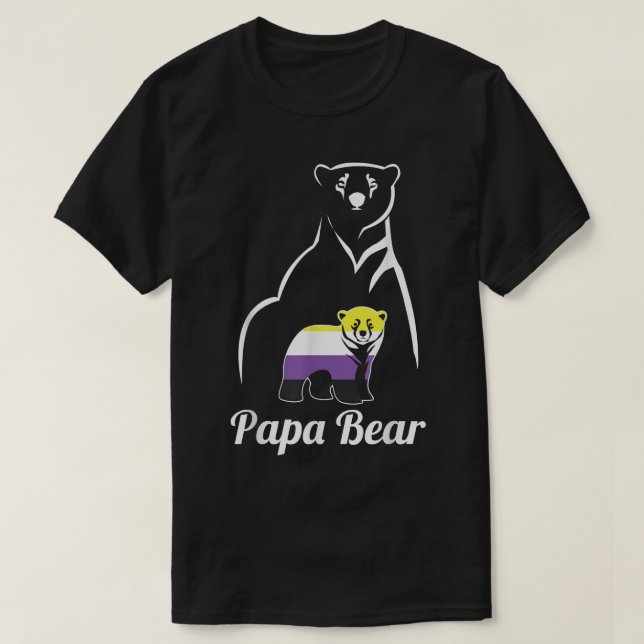 LGBT Non-Binary Papa Bear Enby Non Binary Pride  T-Shirt (Design Front)