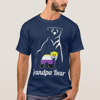 LGBT NonBinary Grandpa Bear Enby Non Binary Pride T-Shirt