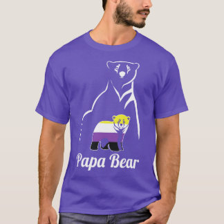 LGBT NonBinary Papa Bear Enby Non Binary Pride T-Shirt