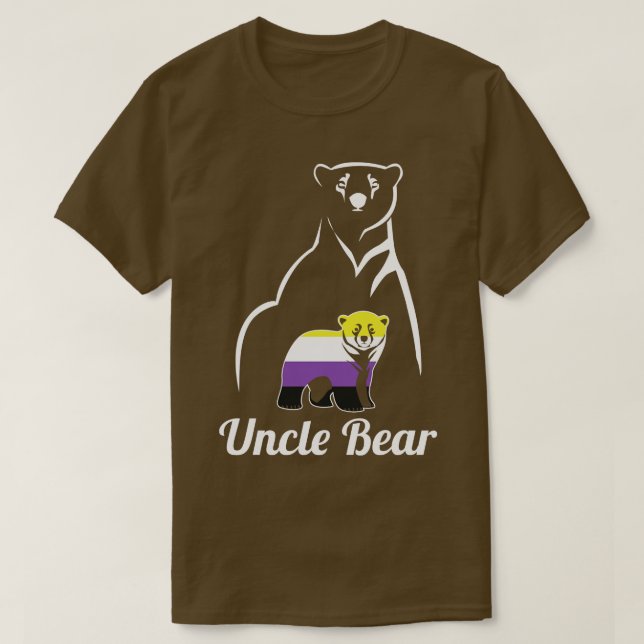 LGBT NonBinary Uncle Bear Enby Non Binary Pride T-Shirt (Design Front)