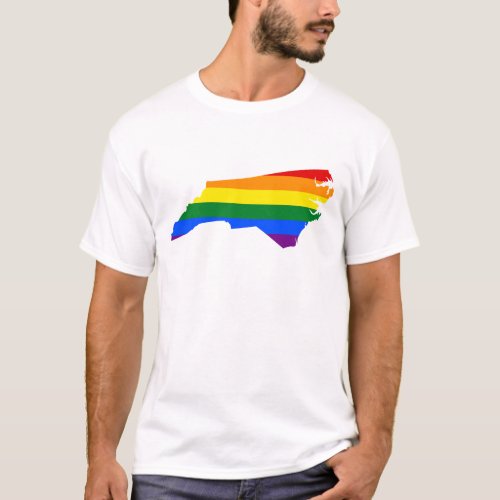LGBT North Carolina US state flag map T_Shirt