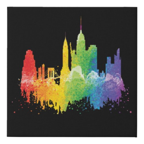 LGBT NYC World Pride 2022 Rainbow New York Faux Canvas Print