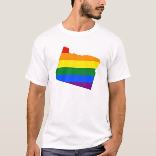 LGBT Oregon US state flag map T_Shirt