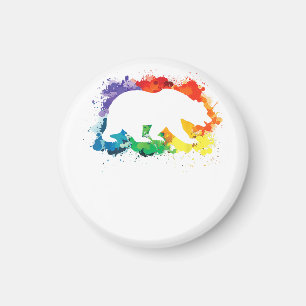 LGBT Paint Splatters Gay Bear  Magnet