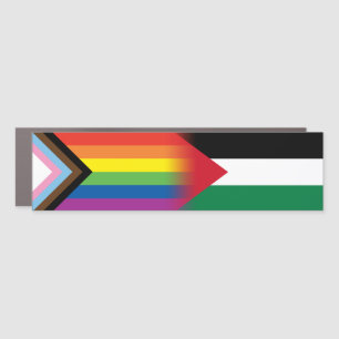 LGBT Palestine Flag Progress Pride Flag Bumper Car Magnet