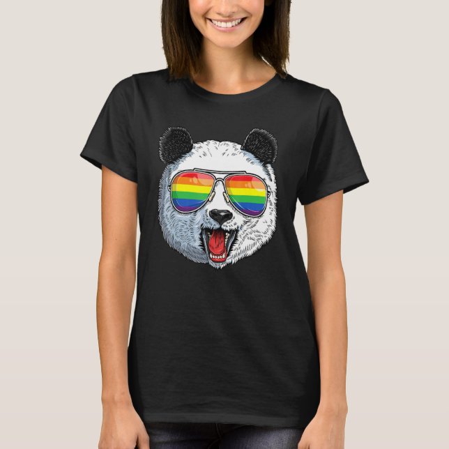 Lgbt Pandas Gay Pride Month Rainbow Flag Lgbtq Sun T-Shirt (Front)