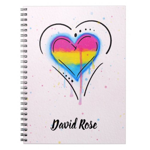 LGBT Pansexual Bisexual Pride Heart Flag Notebook