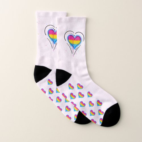 LGBT Pansexual Bisexual Pride Heart Flag Socks