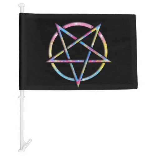 LGBT Pansexual Bisexual Pride Pentagram Car Flag