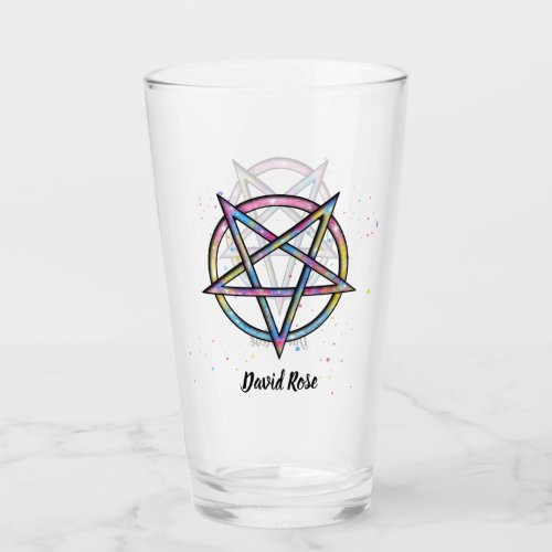 LGBT Pansexual Bisexual Pride Pentagram Glass