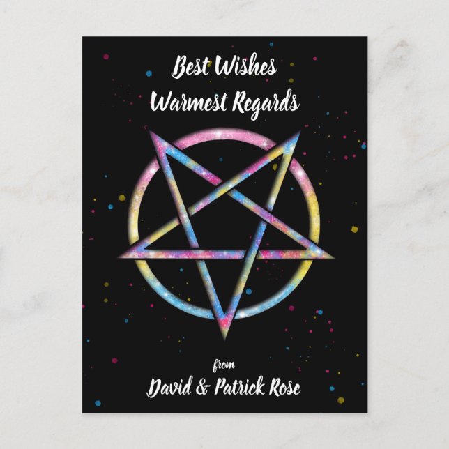 LGBT Pansexual Bisexual Pride Pentagram Postcard (Front)