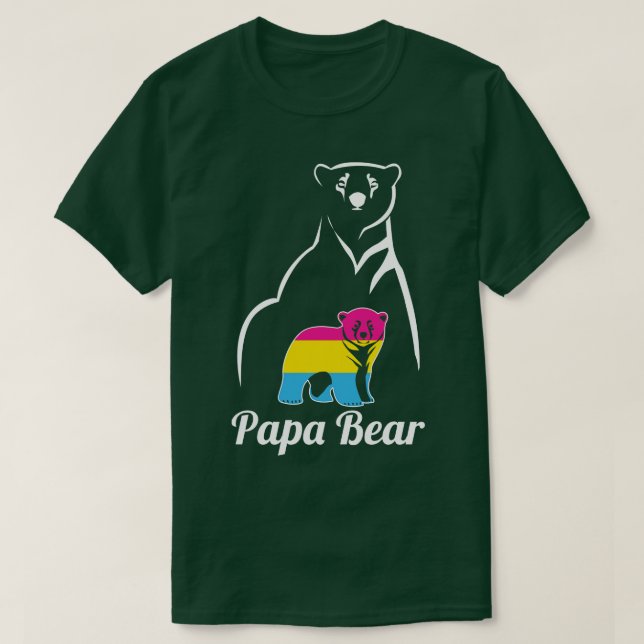 LGBT Pansexual Papa Bear Pan Pride Flag T-Shirt (Design Front)