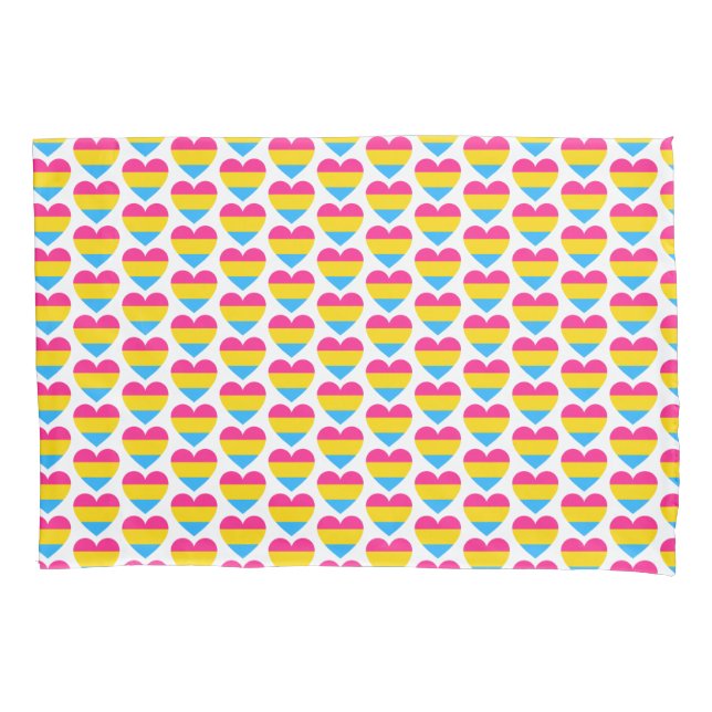 LGBT Pansexual Pride Heart Pattern Pillow Case (Front)