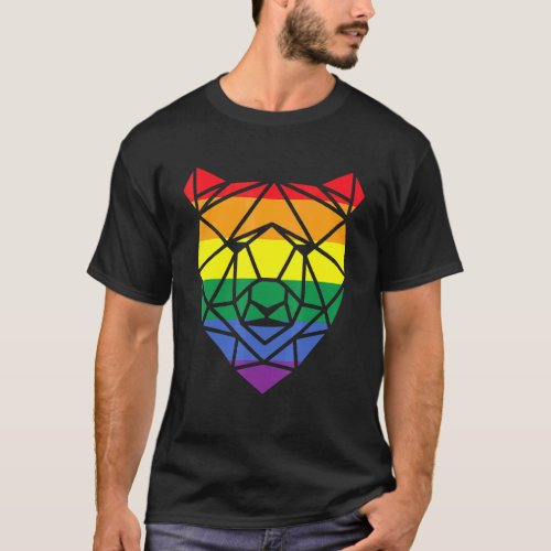 Lgbt Papa Mens Gay Pride Month _ Geometric Gay Bea T_Shirt