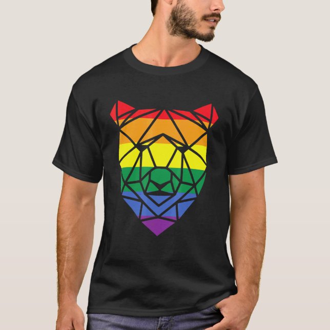 Lgbt Papa Mens Gay Pride Month - Geometric Gay Bea T-Shirt (Front)