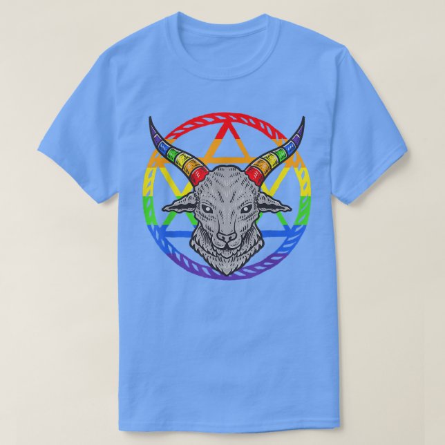 LGBT Pentagram Goat Goth LGBT T-Shirt (Design Front)