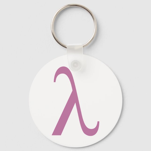 LGBT Pink Lamda Symbol Keychain (Front)