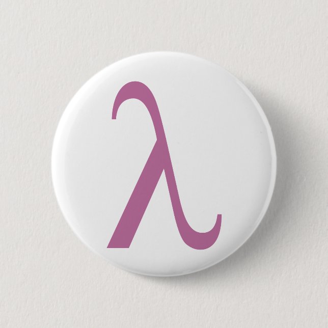 LGBT Pink Lamda Symbol Pinback Button (Front)