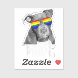LGBT Pitbull Gay Pride Dog Shades Sunglasses LGBTQ Sticker