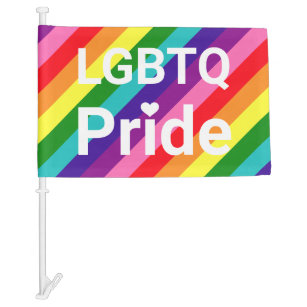 LGBT Pride 8 Stripe Rainbow Car Flag