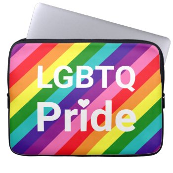 Lgbt Pride 8 Stripe Rainbow Laptop Sleeve by RandomLife at Zazzle