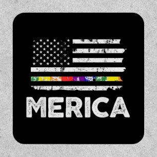 LGBT Pride American Flag T Shirt - 4th of July Gay Patch