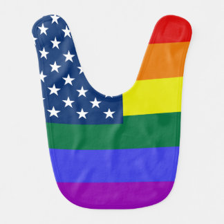 LGBT Pride American Flag with Stars Baby Bib