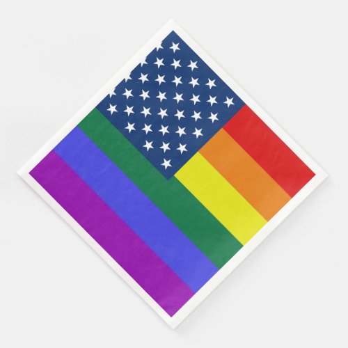 LGBT Pride American Flag with Stars Paper Dinner Napkins