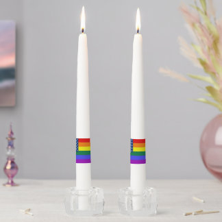LGBT Pride American Flag with Stars Taper Candle