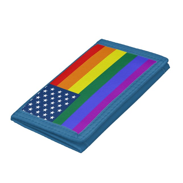 LGBT Pride American Flag with Stars Tri-fold Wallet (Bottom)