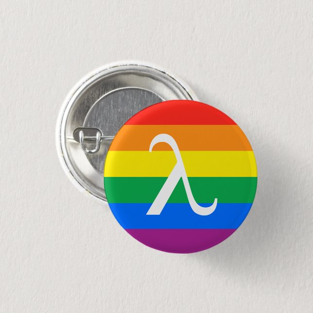 LGBT Pride and Activism Lambda Button (Front & Back)