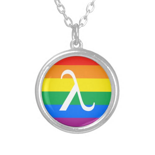LGBT Pride and Activism Lambda Silver Plated Necklace