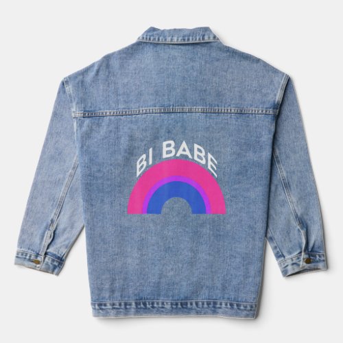 Lgbt Pride Bisexual Bi Babe Rainbow Support Equal  Denim Jacket
