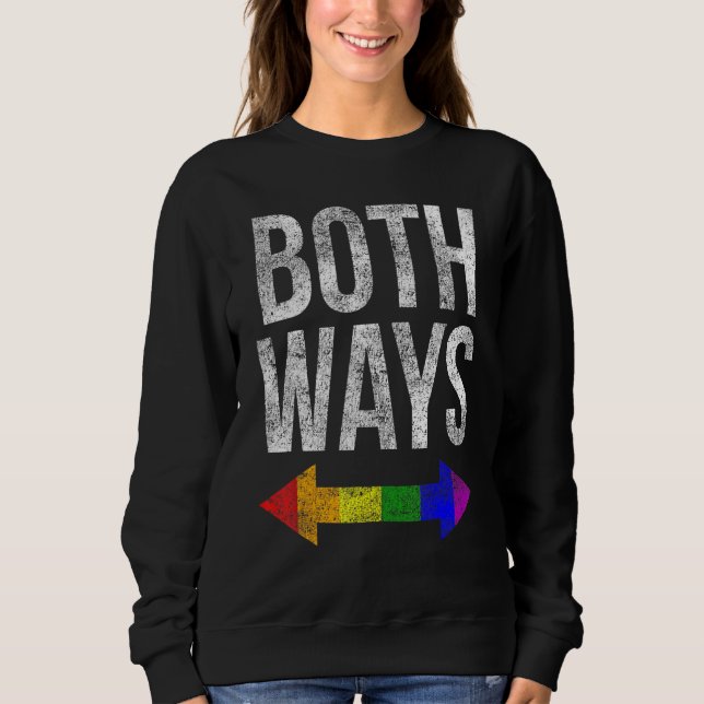 Lgbt Pride Both Ways Bisexual Rainbow Arrow Human  Sweatshirt (Front)