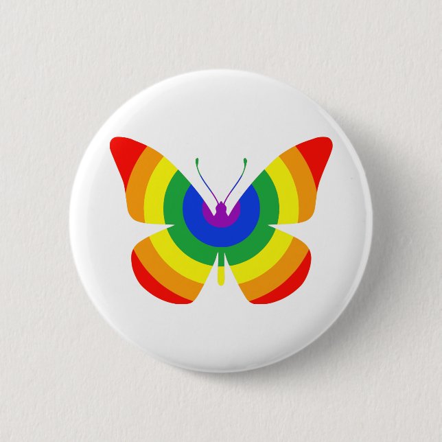 LGBT Pride Butterfly Button (Front)