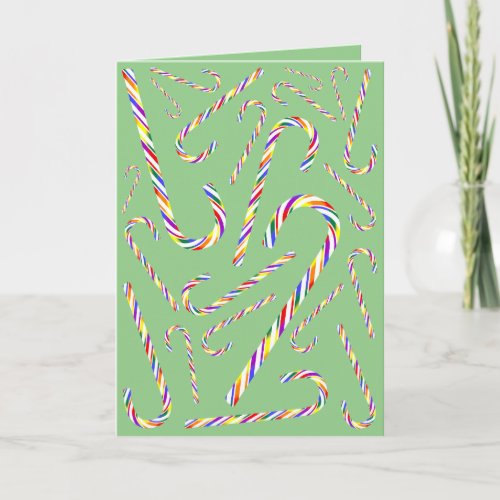 LGBT Pride Candy Cane Holiday Card