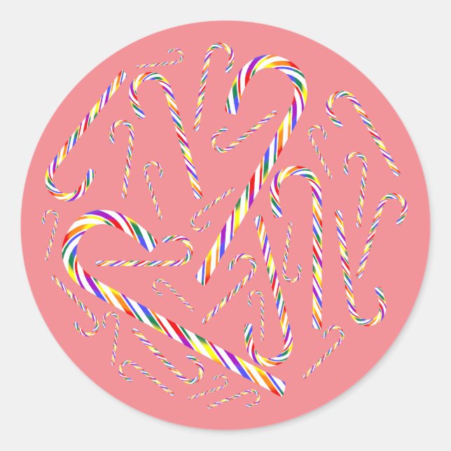 LGBT+ Pride Candy Cane Stickers (Front)