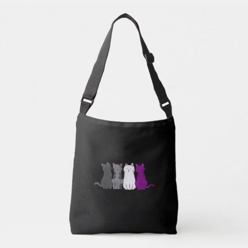 LGBT Pride Cat Animal Ace Flag Asexuality Demisexu Crossbody Bag