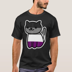 Lgbt Pride Cat Animal Ace Flag Asexuality Demisexu T-Shirt