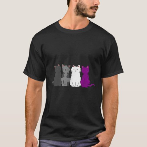 LGBT Pride Cat Animal Ace Flag Asexuality Demisexu T_Shirt