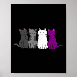 Lgbt Pride Cat Animal Ace Flag Auality Demiual Aua Poster