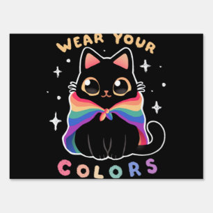 LGBT Pride Cat - Kawaii Rainbow Kitty - Wear your Sign