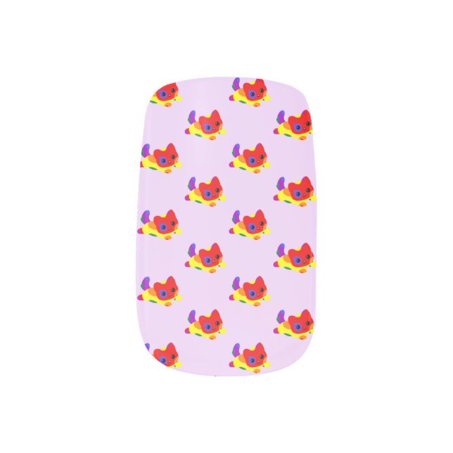 LGBT+ Pride Cat Minx Nail Art (Left Thumb)