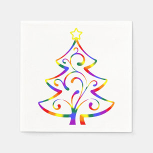 LGBT+ Pride Christmas Tree Paper Napkins