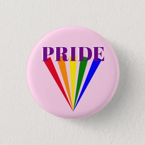 LGBT PRIDE colorful rainbow rays typography Button