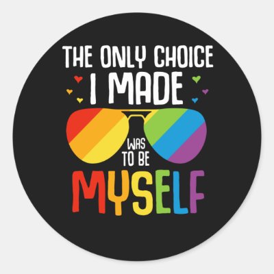 LGBT Pride Colorful Rainbow Sunglasses Equal Right Classic Round Sticker