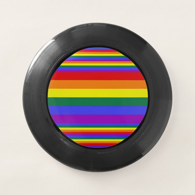 LGBT Pride Colors Black Wham-O Frisbee (Front)